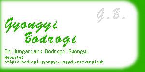 gyongyi bodrogi business card