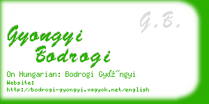 gyongyi bodrogi business card